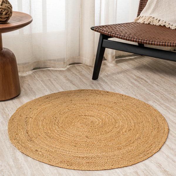 Trenly Handwoven Round Jute Rug - Natural Eco-Chic Decor