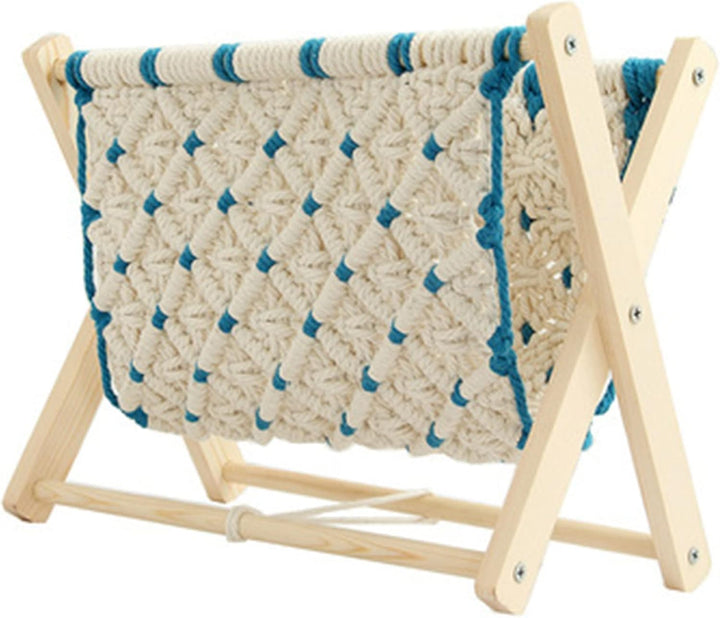 Acfthepiey Étagère de rangement en corde tressée patchwork style bureau magazine photo étagère tendance simple couche