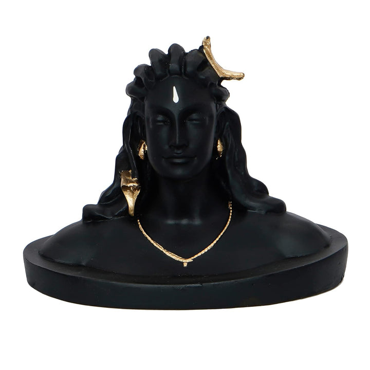 eCraftIndia Black Resin Adiyogi Shiva Statue for Car Dashboard| Adiyogi Statue for Home Decor Pooja Room Office| Mahadev Murti Lord Shiva Idol Gift for Diwali Maha Shivratri Housewarming Birthday