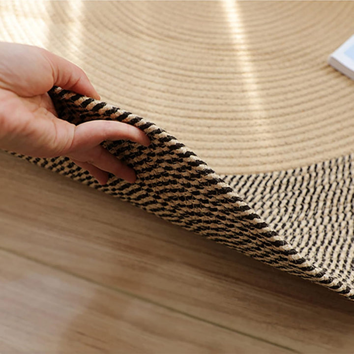 XZFDC Reversible Seagrass Back Carpet,Rustic Round Braided Rug,Natural Jute Area Rug Handwoven,Eco Friendly Floor Mat Office Chair Mat For Living Bedroom-Jute Diameter:45cm/18inch