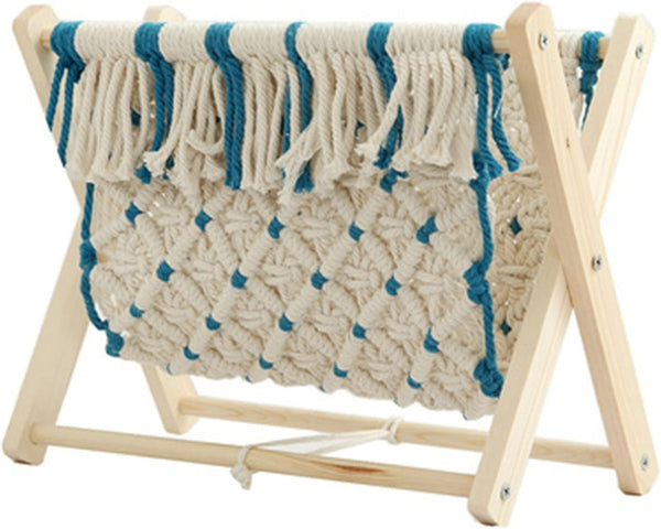 Acfthepiey Étagère de rangement en corde tressée patchwork style bureau magazine photo étagère tendance simple couche
