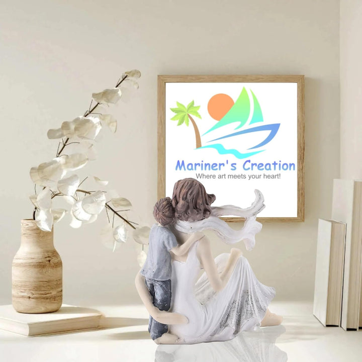 Mariner's Creation Mother and Child Home Sculpture, Resin Crafts, Living Room, Bedroom Table Decoration, Gift for Mother's Day, Birthday, Anniversary