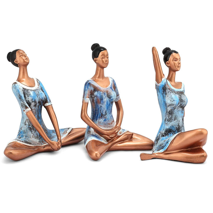 Kunti Craft Yoga Posture Lady Statue Poly Resin Figurine for Home Table Top Living Room Hall Bedroom Shelf Decoration Girl Sttaue for Home Decor Lady Statue for Home Decor Big Size, Multicolor