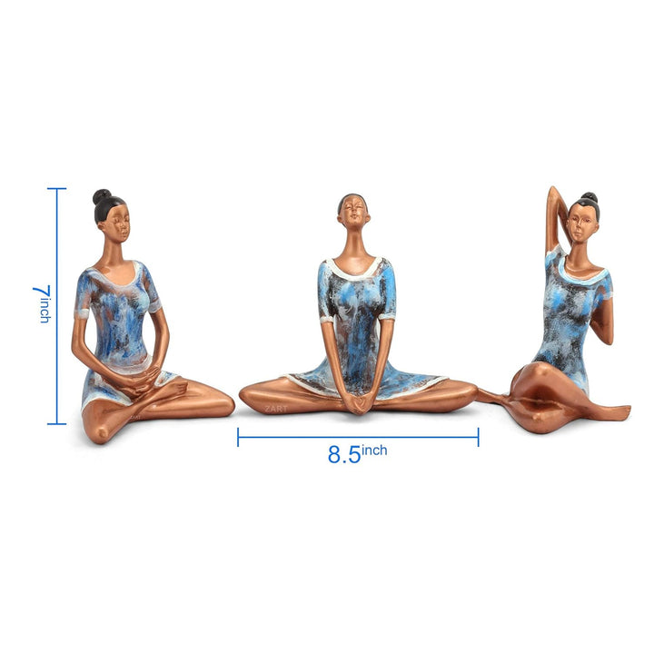 Kunti Craft Yoga Posture Lady Statue Poly Resin Figurine for Home Table Top Living Room Hall Bedroom Shelf Decoration Girl Sttaue for Home Decor Lady Statue for Home Decor Big Size, Multicolor
