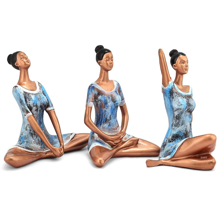 Kunti Craft Yoga Posture Lady Statue Poly Resin Figurine for Home Table Top Living Room Hall Bedroom Shelf Decoration Girl Sttaue for Home Decor Lady Statue for Home Decor Big Size, Multicolor