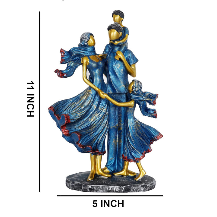 ZART Polyresin Family Couple Showpiece for Home Decor Showpiece (11 inch), Multicolor, Love