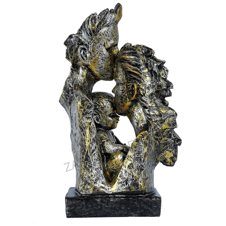ZART Mother & Father with Child Love Statue showpiece for Home Decor & Gifting