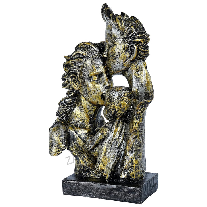ZART Mother & Father with Child Love Statue showpiece for Home Decor & Gifting
