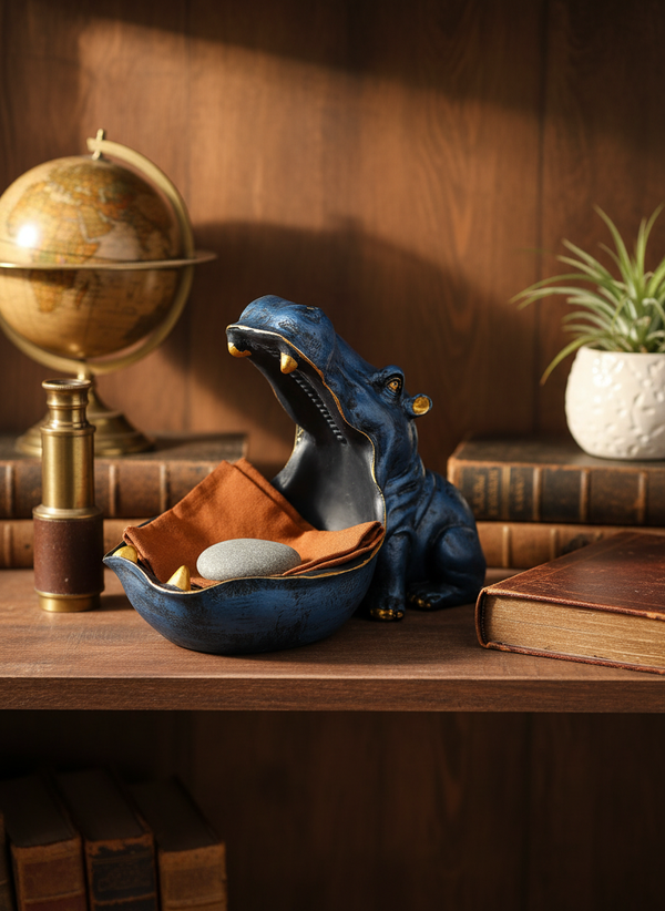 Hippopotamus Open Mouth Showpiece – a fusion of art, function, and bold personality! 🦛💙