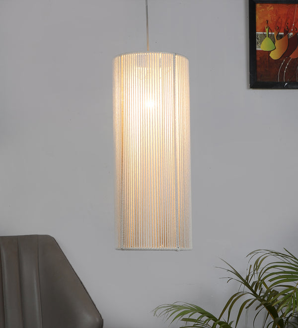 Handcrafted Macrame Chandelier - Off White Boho Pendant Light