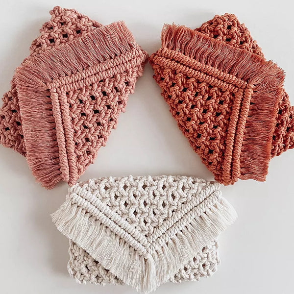 Handmade Macrame Cotton Crossbody Clutch – Boho Elegance in Every Knot
