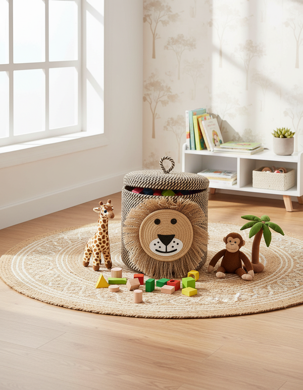 Lion Pride Cotton Basket – Fun & Functional Storage for Kids