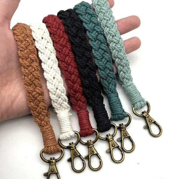 Handmade Colorful Cotton Macrame Long Keychains – Boho Chic Bag Charms & Key Holder (Multicolor)